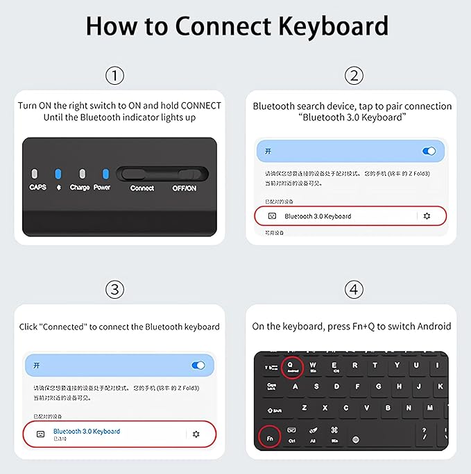 for Samsung Galaxy Z Fold 7 6 5 Keyboard and Mouse, Portable Mini 7.9 inch - Image 8