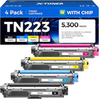 TN223 Toner Cartridge Set 4-Pack Replacement by JCTONER