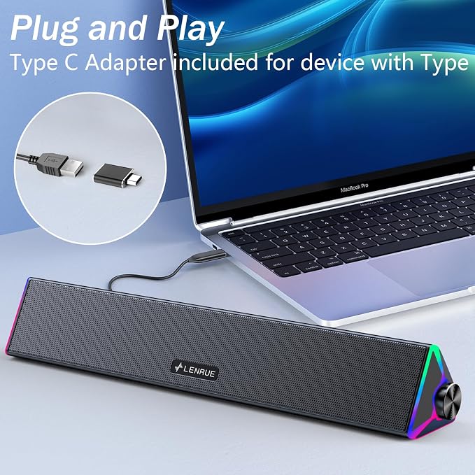 LENRUE Computer Speakers for Desktop, PC Speakers - Image 5