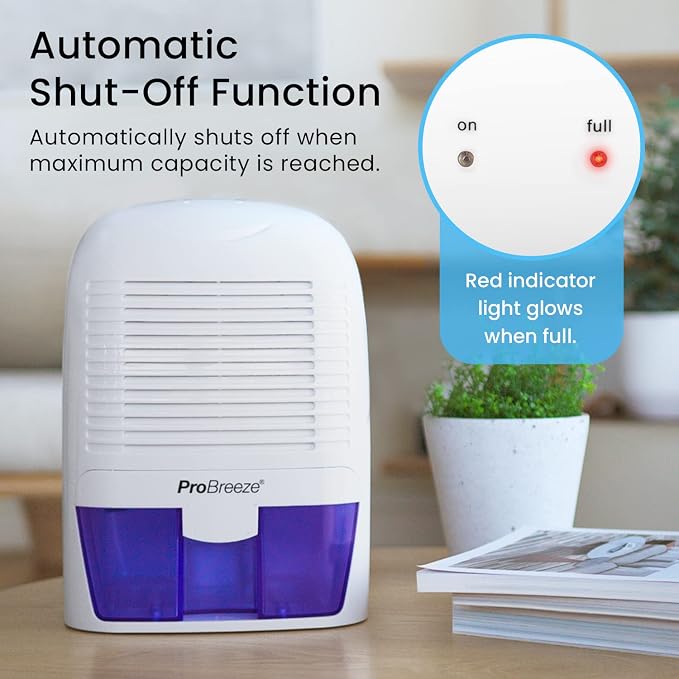 Pro Breeze Electric Mini Dehumidifier, 2200 Cubic Feet, Compact and Portable - Image 6