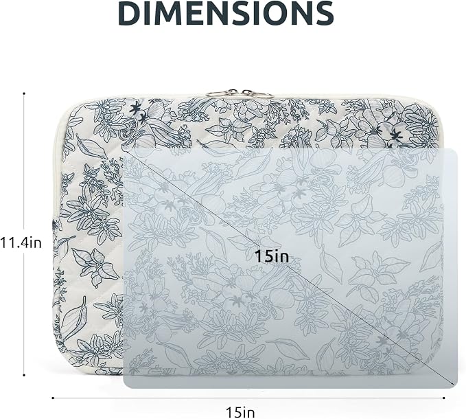 Puffy Laptop Sleeve 13-15.6 Inch Cute Quilted Laptop Protective Case Padded - Image 7