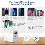 Fast Charger iPhone, Dual Port A/C Charging Adapter, Apple Charger Block 10FT - Image 3