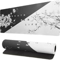 Black and White Mouse Pad 31.5 X 11.8 Inch Japanese Cherry Blossom Extended by Siski