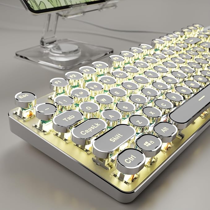 EWEADN TK100 Typewriter Style Wired Mechanical Keyboard, 104 Keys Aesthetic by SEUNKWANG