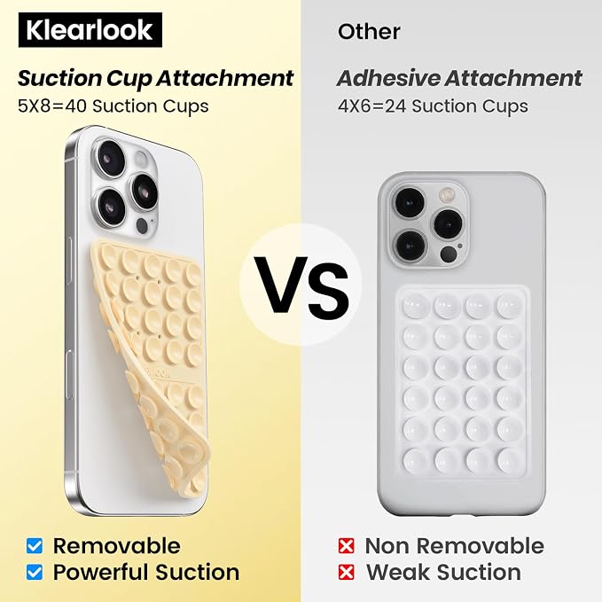 Klearlook Silicone Suction Cup Phone Case Mount Double Sided, Sticky Phone Grip - Image 2