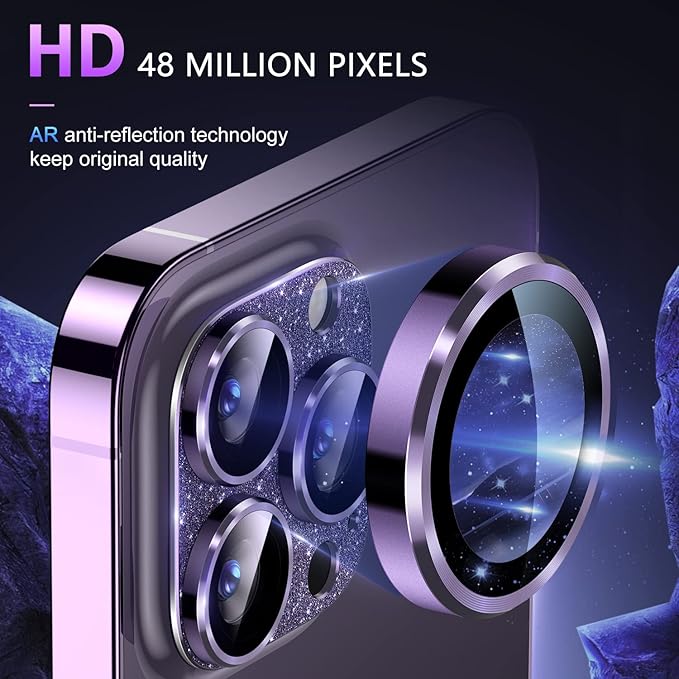 Uyiton for iPhone 14 Pro/iPhone 14 Pro Max Camera Lens Protector, 9H Tempered - Image 3