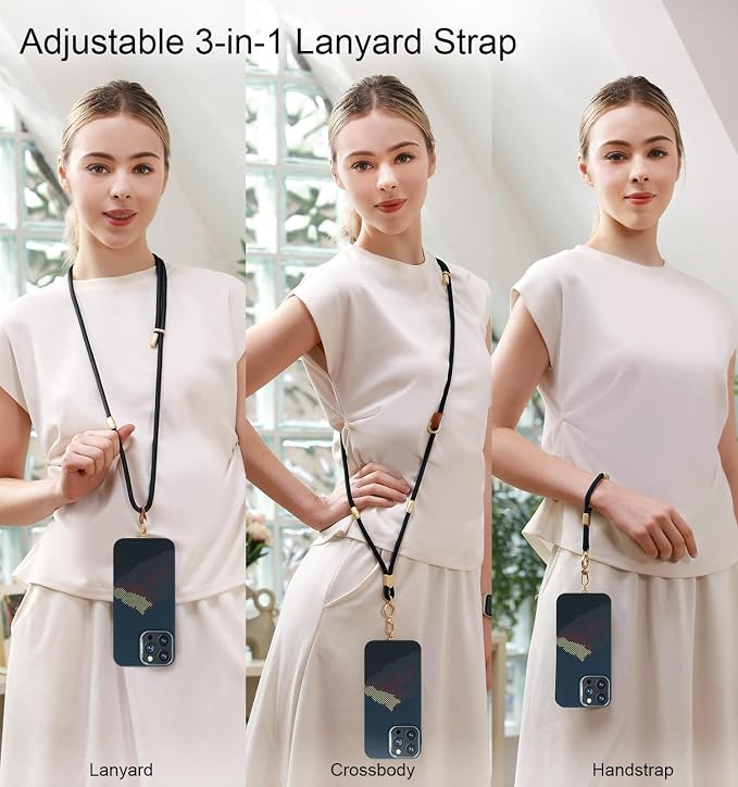 memumi 3 in 1 Universal Adjustable Phone Lanyard, Crossbody Neck Wrist Strap - Image 5