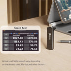 YPANX 512GB Pro Portable SSD, 1000MB/s Speed, USB 3.2 Gen 2 + Type C Dual-Port - Image 6