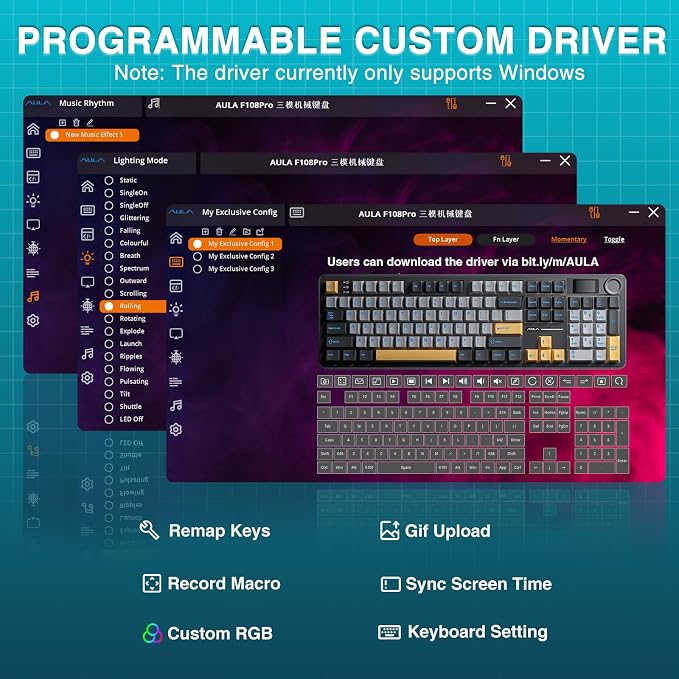 AULA F108 PRO - Wireless Mechanical Keyboard - Image 9