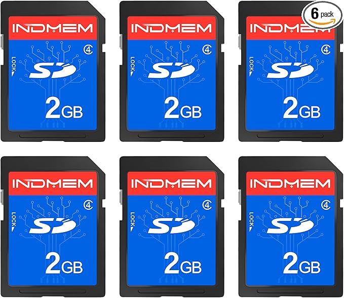 INDMEM SD Card 2GB, 6 Packs Class 4 2GB Flash Memory Card MLC Standard Secure by READYXIO