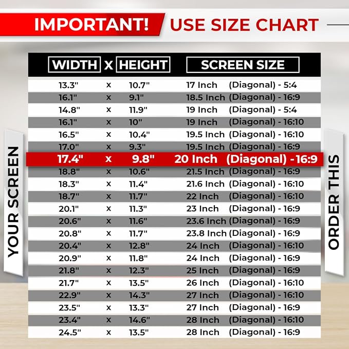 20 Inch 16:9 Computer Privacy Screen Filter - Image 3
