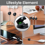 6 Pack Adhesive Cable Clips Black Spring Loaded Cord Holders - Image 6