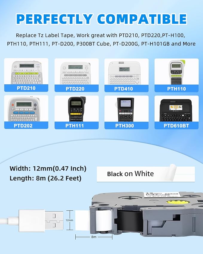 6-Pack Label Maker Tape Replace - Image 2