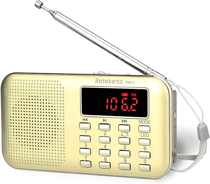 Retekess PR11 AM FM Radio Portable, Rechargeable Transistor Radios Small by Retekess