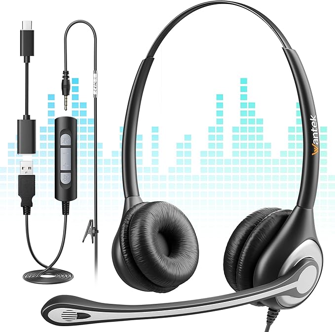 Wantek Computer Headset with Microphone by Wantek