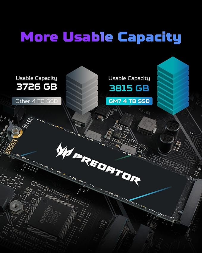Predator GM7 2TB SSD: M.2 2280 PCIe Gen 4 x4 NVMe 2.0, Read Speed Up to 7400 - Image 8