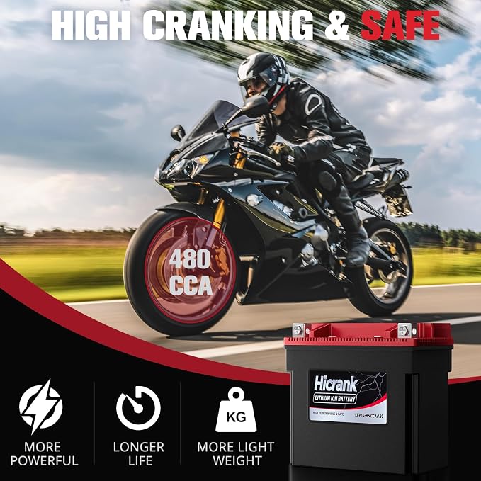 YTX14-BS/YTX14H/GYZ16H Lithium 12.8V 8Ah 480CCA LiFePO4 Motorcycle Battery - Image 5