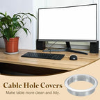 uxcell Desk Grommet, 2-3/4" Zinc Alloy Cable Hole Cover Wire Cord Organizer - Image 6