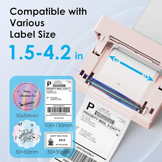 Bluetooth Thermal Label Printer, 4x6 Portable Thermal Shipping Label Printer - Image 3