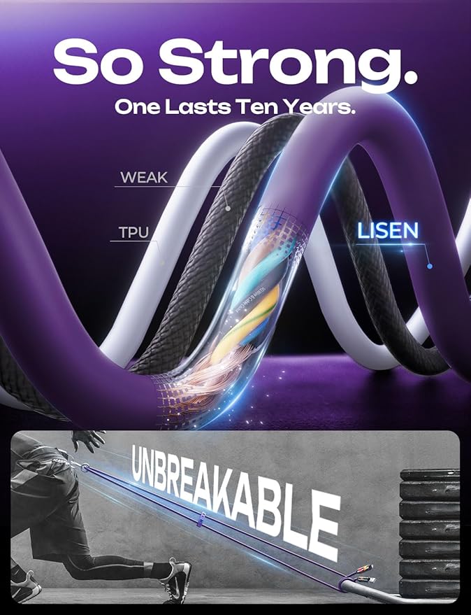 LISEN 240W Chubby USB C to USB C, 4 in 1 Charging Cable - Image 5
