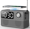15W Fast Wireless Charger with Bluetooth Speaker and Alarm Clock Radio by FlyShow
