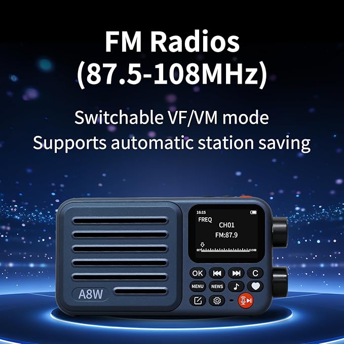 Choyong A8W Portable Smart Internet Radio Receiver WIFI/4G Speaker - Image 5
