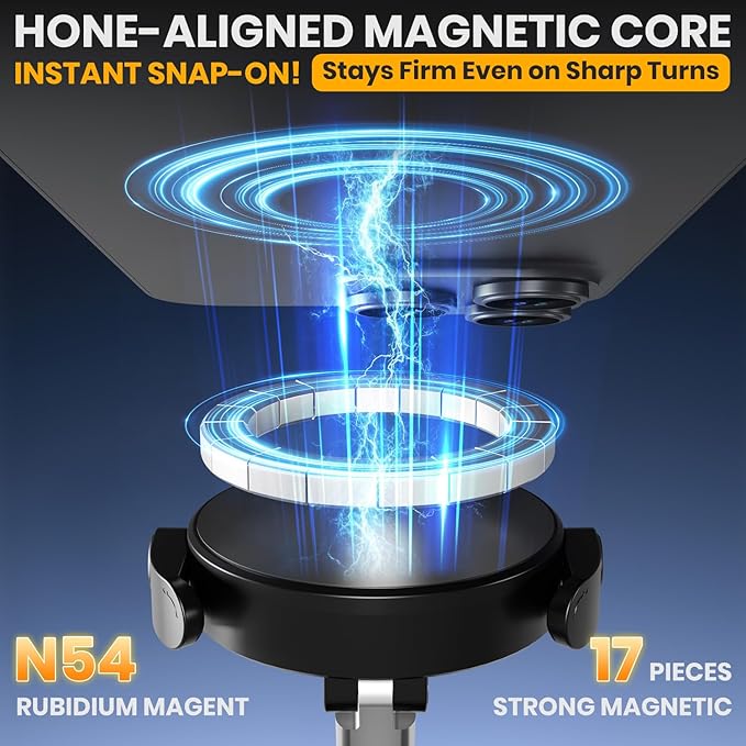 Upgraded 360° Adjustable Vacuum Magnetic Phone Holder, Vacuum Suction Magnetic - Image 3