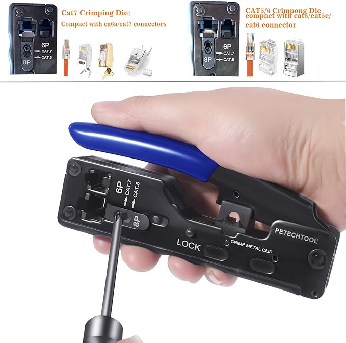 RJ45 Crimp Tool Ethernet Crimping Tool Wire Cutter Crimper - Image 5