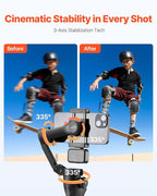 VEVOR Gimbal Stabilizer for Smartphone, 3-Axis Stabilization, Phone Gimbal for - Image 2