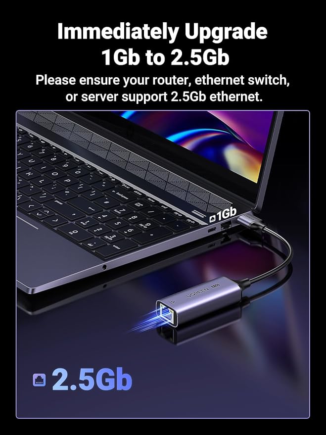 UGREEN USB to Ethernet Adapter 2.5Gb, Ethernet Adapter, USB 3.0 to RJ45 - Image 4