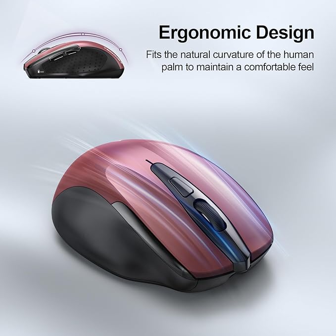 TECKNET Rechargeable Wireless Mouse, 2.4G Silent Mouse, Quiet Click, 6 - Image 4