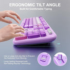 Wireless Keyboard and Mouse Set, 104 Round Keys Full-Size Cute Colorful - Image 8