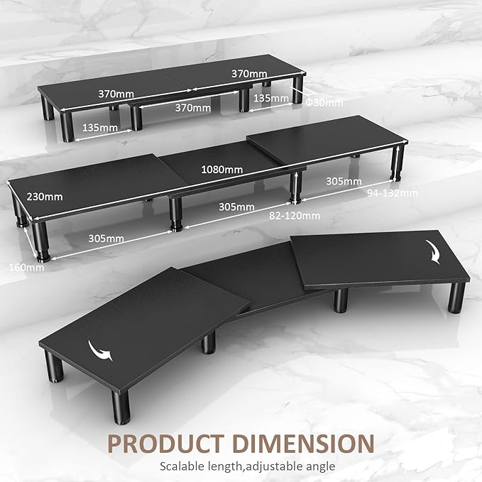 AX WABER Dual Monitor Stand Riser, Monitor Stand - Image 5