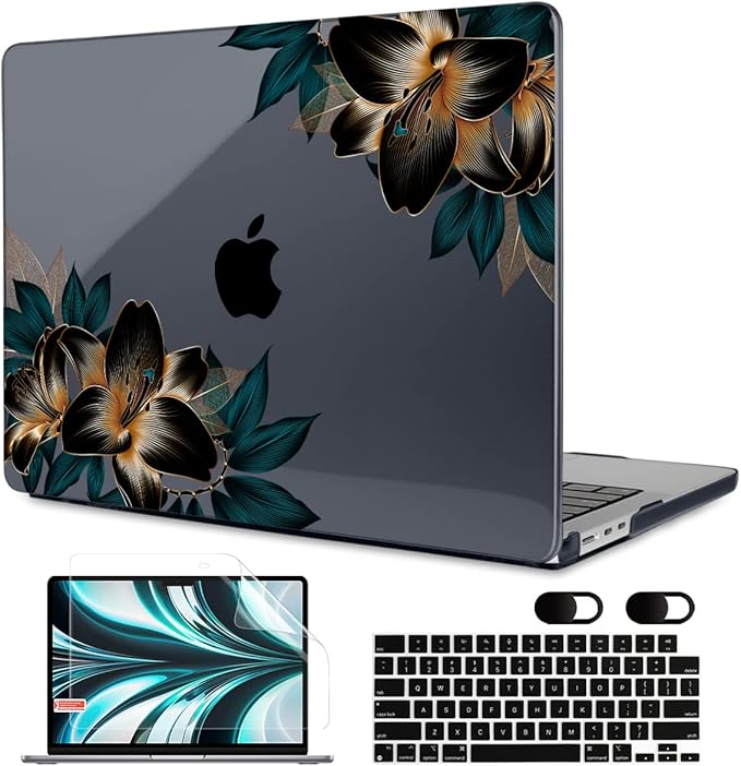 MEEgoodo Case for MacBook Air M4/M3/M2 13.6 inch 2025 2024 2022, Fit Model by MEEgoodo