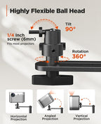 AMADA HOMEFURNISHING Height Adjustable Projector Stand 32"-47", Projector Floor - Image 5