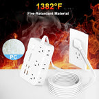Flat Plug Power Strip Surge Protector, 5ft Ultra Thin Extension Cord - Image 5