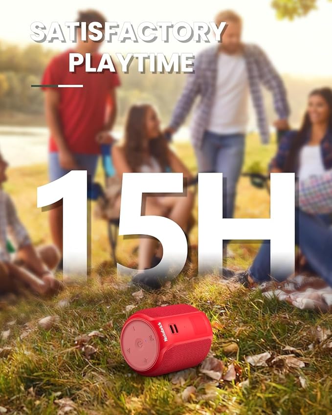 NOTABRICK Bluetooth Speakers, 15W Portable Speakers Bluetooth Wireless V5.0 - Image 4