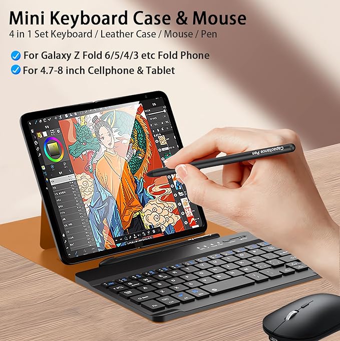 for Samsung Galaxy Z Fold 7 6 5 Keyboard and Mouse, Portable Mini 7.9inch - Image 2