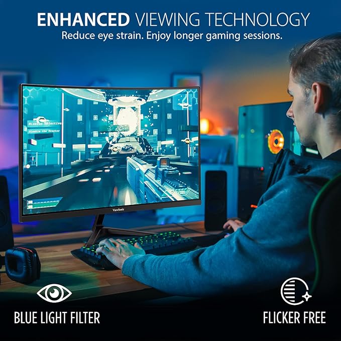 ViewSonic VX2718-PC-MHD 27 Inch Curved 1080p 1ms 180Hz Gaming Monitor - Image 5