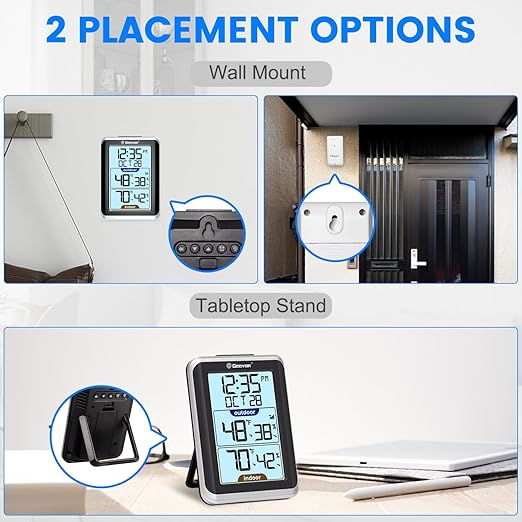 GEEVON Indoor Outdoor Thermometer Wireless Digital Hygrometer Temperature and - Image 9