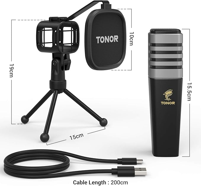 TONOR USB Microphone for PC, Cardioid Condenser Computer Mic - Image 6