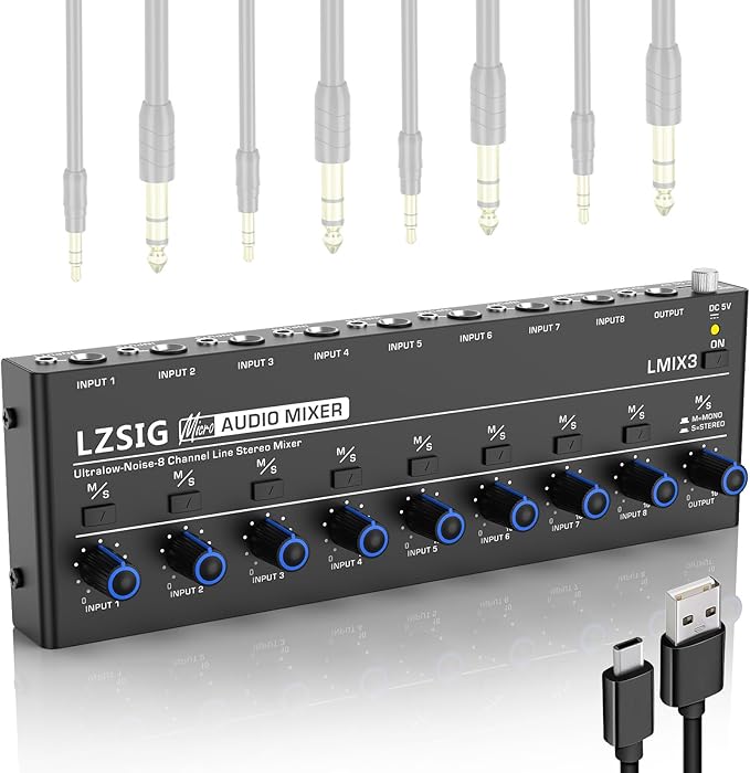 LZSIG Audio Mixer, Stereo Line Mixer by LZSIG