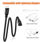 AGVEE 4 inch Lightning Extension Cable, Braided Female to Male Extender Full - Image 5
