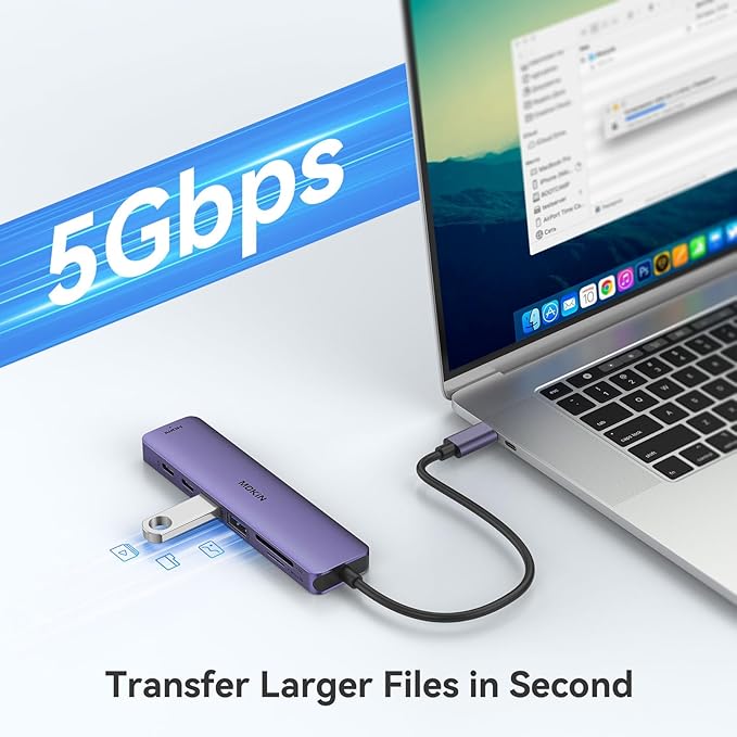 MOKiN 7 in 1 USB C Hub with HDMI, SD/TF Card Reader, USB 3.0, 100W PD Compatible - Image 5