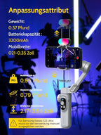 Gimbal Stabilizer for Smartphone, RGB Magnetic Refill Light Set, OLED Display - Image 6