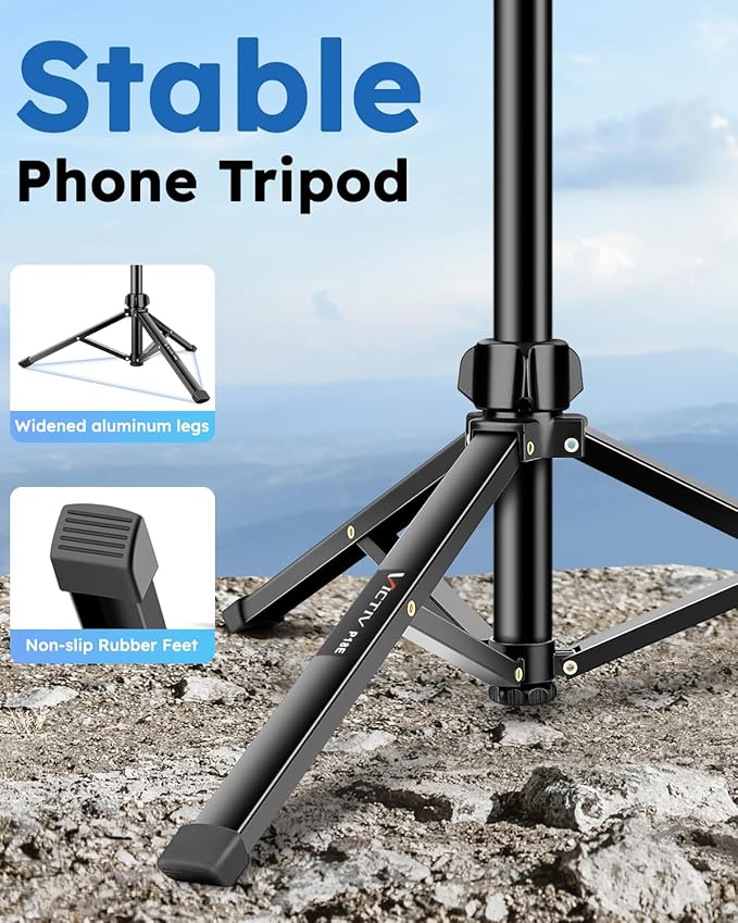86" Tripod for iPhone, Stable & Tall Phone Tripod - Image 2