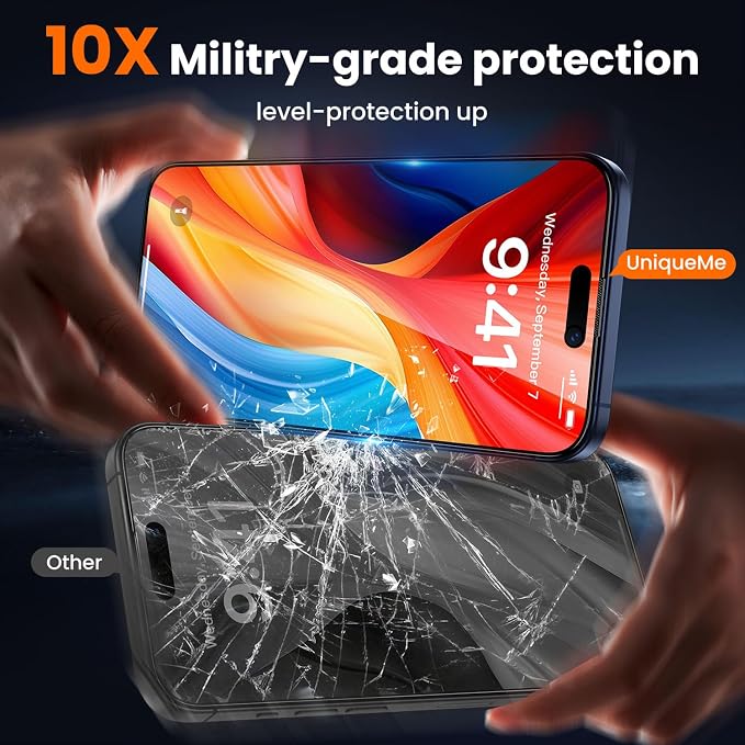 UniqueMe for iPhone 15 Pro Privacy Screen Protector, Screen Protector 15 Pro - Image 4