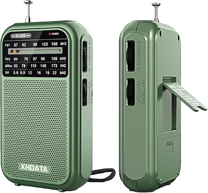 XHDATA D220 Portable AM FM SW Shortwave Receiver Pocket Radio, 2 AA Battery by XHDATARADIO