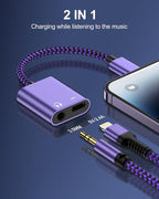 iPhone Dongle Headphone and Charger 2 in 1, Lightning to 3.5mm Audio Jack + - Image 2