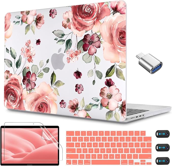 CISSOOK Matte Frosted Floral Hard Shell Case by CISSOOK